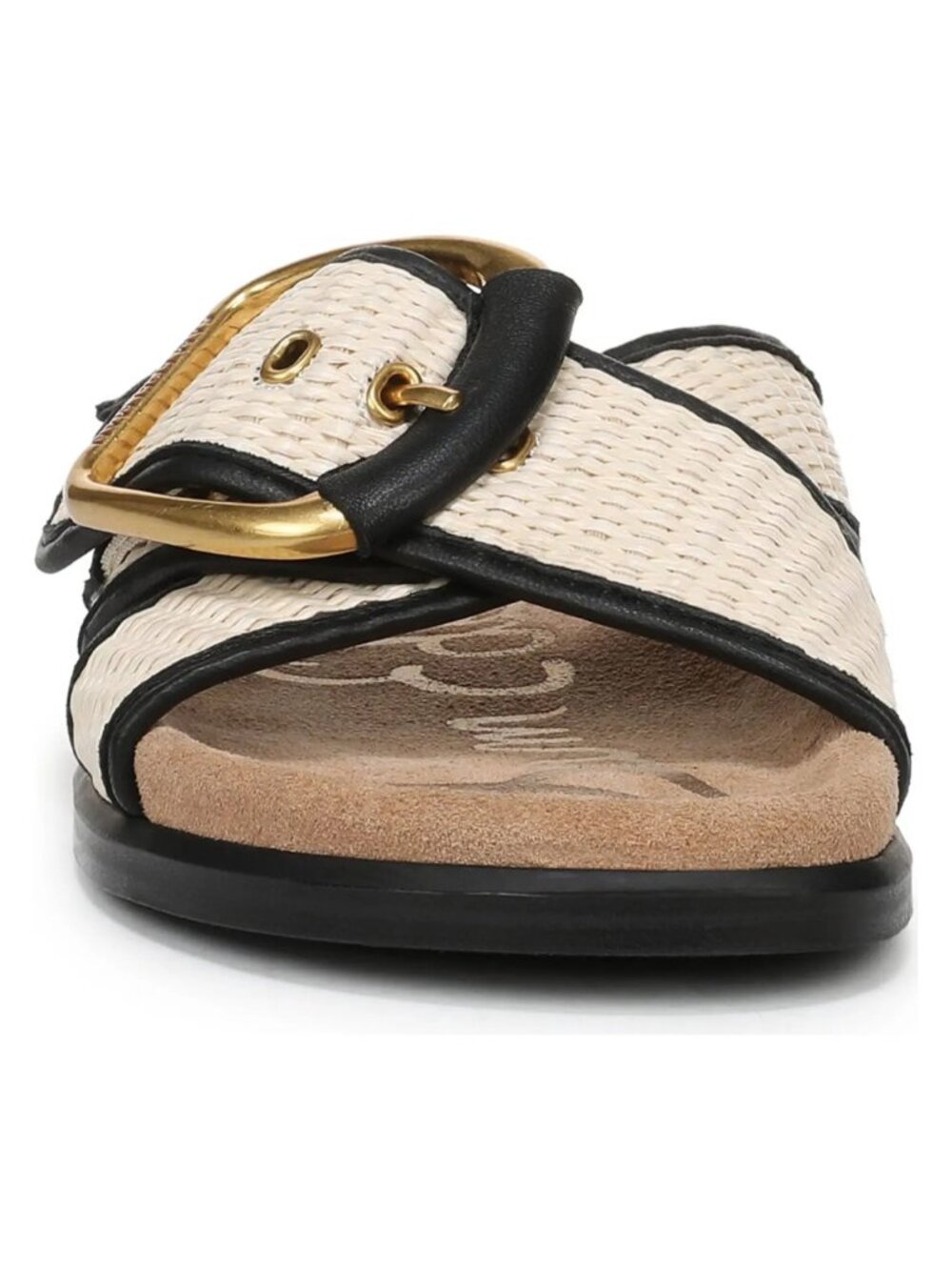 Sam Edelman Darla Crisscross Slide Sandals Linen Black Size 6.5 M NWT - Picture 2 of 6